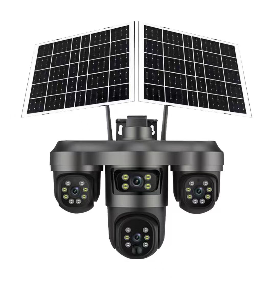كاميرا مراقبة خارجية تعمل بالطاقة الشمسية AOV؛ كاميرا مراقبة للاستخدام المنزلي عالية الدقة متعددة العدسات ومتعددة المشاهدات مع تسجيل على مدار 24 ساعة. كاميرا مراقبة خارجية تعمل بالطاقة الشمسية AOV؛ كاميرا مراقبة للاستخدام المنزلي عالية الدقة متعددة العدسات ومتعددة المشاهدات مع تسجيل على مدار 24 ساعة.