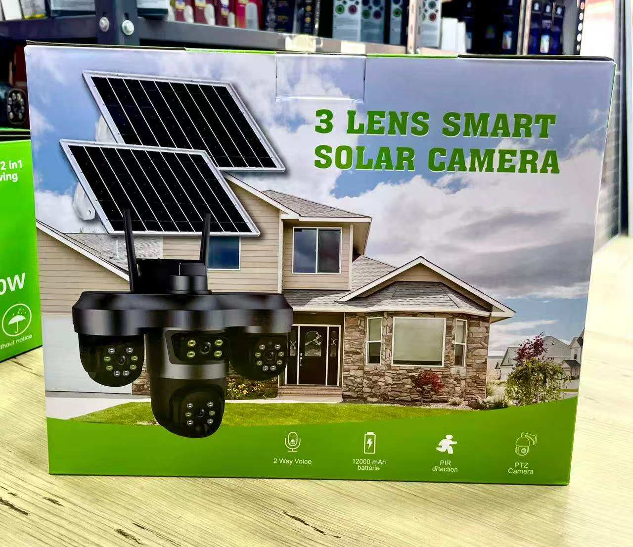 كاميرا مراقبة خارجية تعمل بالطاقة الشمسية AOV؛ كاميرا مراقبة للاستخدام المنزلي عالية الدقة متعددة العدسات ومتعددة المشاهدات مع تسجيل على مدار 24 ساعة. كاميرا مراقبة خارجية تعمل بالطاقة الشمسية AOV؛ كاميرا مراقبة للاستخدام المنزلي عالية الدقة متعددة العدسات ومتعددة المشاهدات مع تسجيل على مدار 24 ساعة.